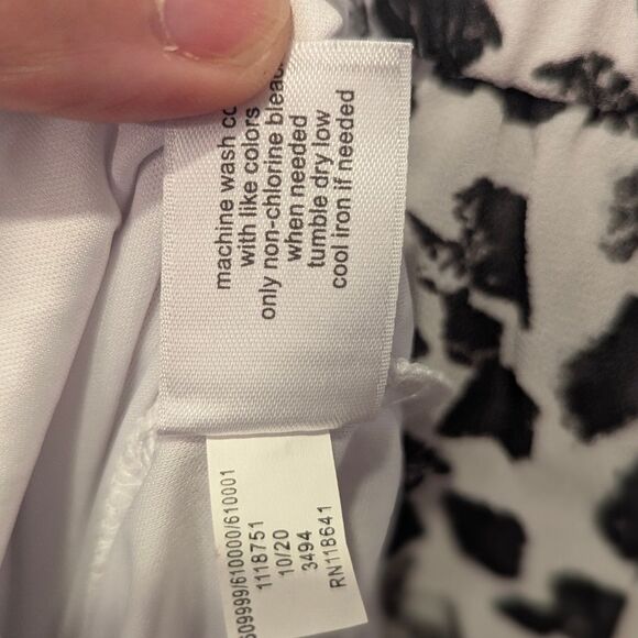 Lane Bryant White Black Diamond Leopard Print Maxi Dress Brushstroke Wrap Sz 24 - Picture 9 of 10